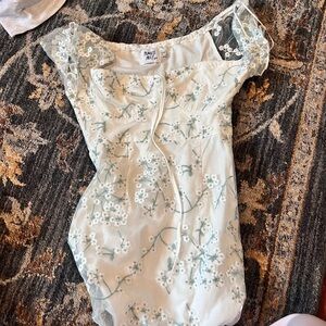 Princess Polly Cream Floral Embroidered dress